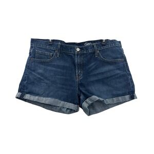 Gap 1969 Women Dark Wash Denim Cuffed Shorts Size 32